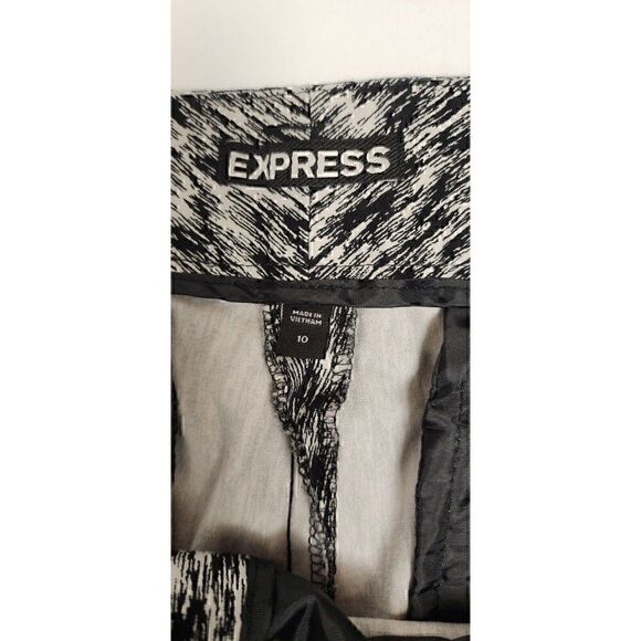 Express Chino Shorts Flat Front Cuffed Hem Black/White Size 10 - Picture 6 of 6